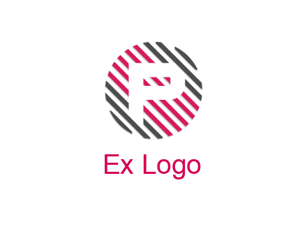negative spacing letter E in lines forming circle 