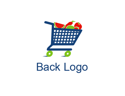 fruits and vegetables in grocery cart