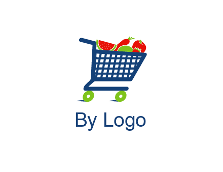 fruits and vegetables in grocery cart