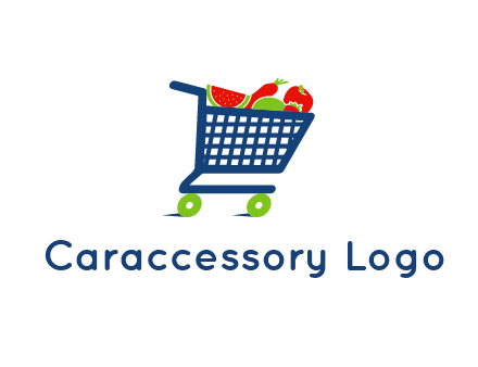 fruits and vegetables in grocery cart