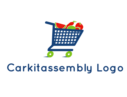 fruits and vegetables in grocery cart