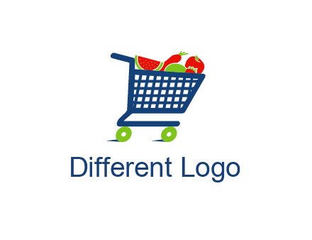 fruits and vegetables in grocery cart