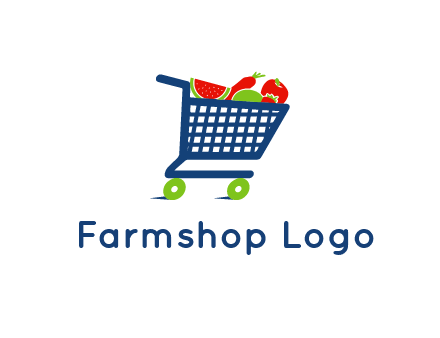 fruits and vegetables in grocery cart