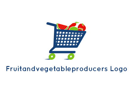 fruits and vegetables in grocery cart