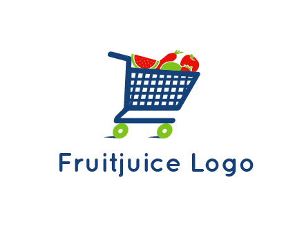 fruits and vegetables in grocery cart