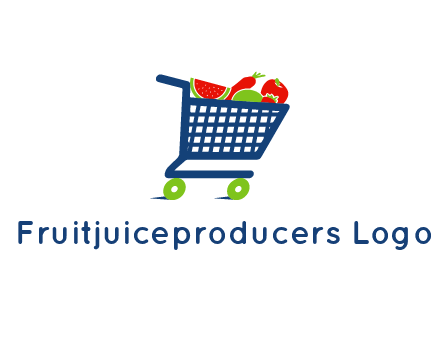 fruits and vegetables in grocery cart