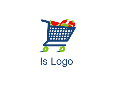fruits and vegetables in grocery cart