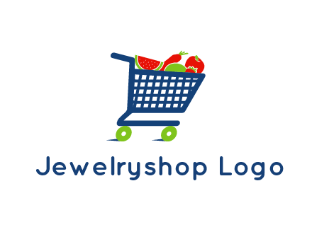 fruits and vegetables in grocery cart
