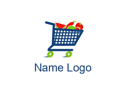 fruits and vegetables in grocery cart