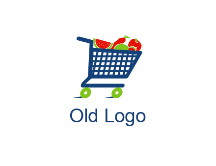 fruits and vegetables in grocery cart
