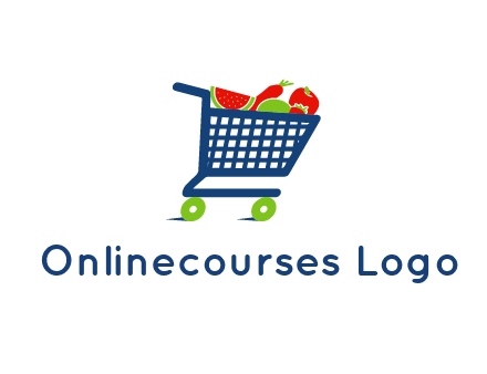fruits and vegetables in grocery cart