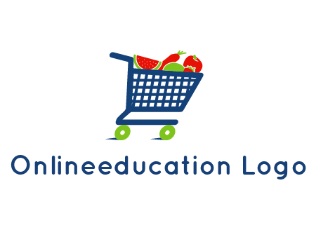fruits and vegetables in grocery cart