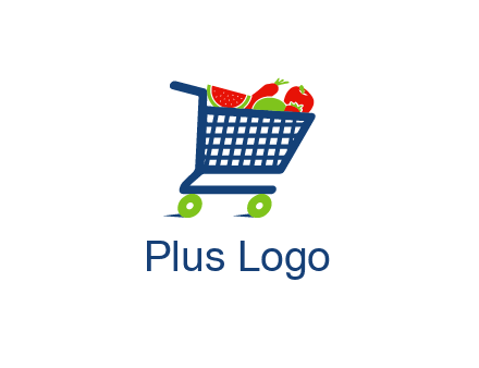 fruits and vegetables in grocery cart