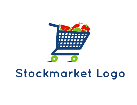 fruits and vegetables in grocery cart