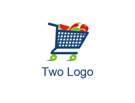 fruits and vegetables in grocery cart