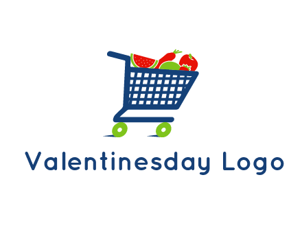 fruits and vegetables in grocery cart