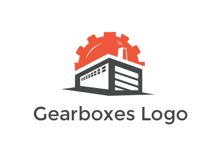 gear behind line art factory