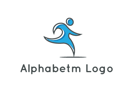 abstract man running icon