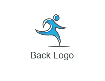 abstract man running icon