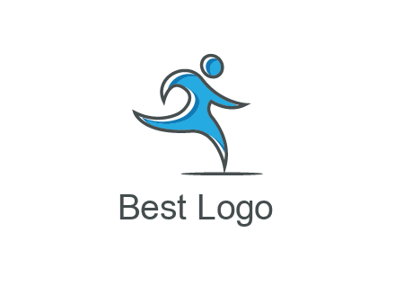 abstract man running icon