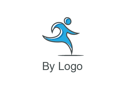 abstract man running icon