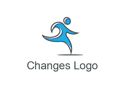 abstract man running icon