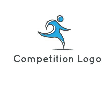 abstract man running icon