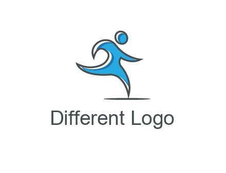 abstract man running icon