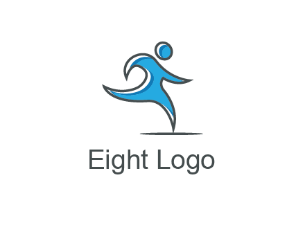 abstract man running icon