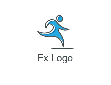 abstract man running icon