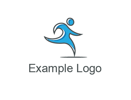 abstract man running icon