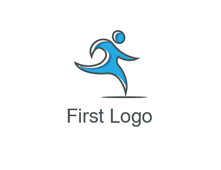 abstract man running icon