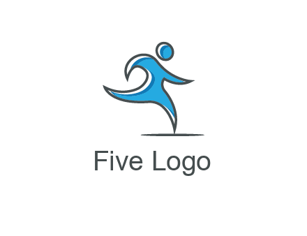 abstract man running icon