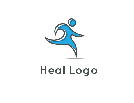 abstract man running icon