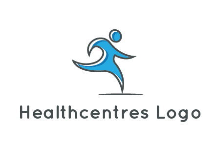 abstract man running icon