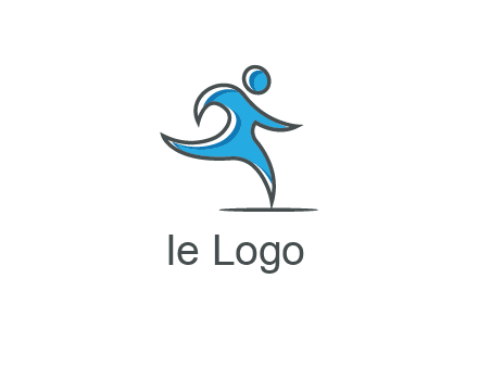 abstract man running icon