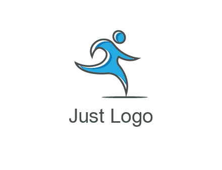 abstract man running icon