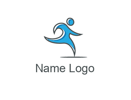 abstract man running icon