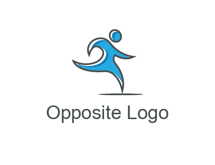 abstract man running icon