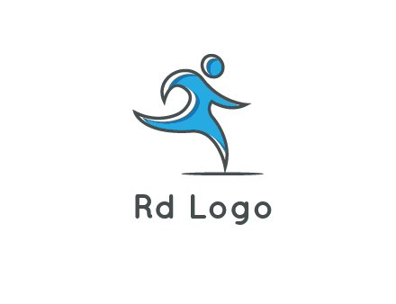 abstract man running icon