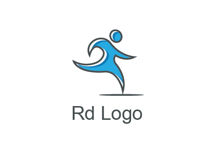 abstract man running icon