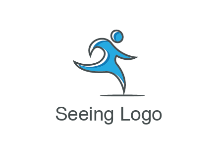 abstract man running icon