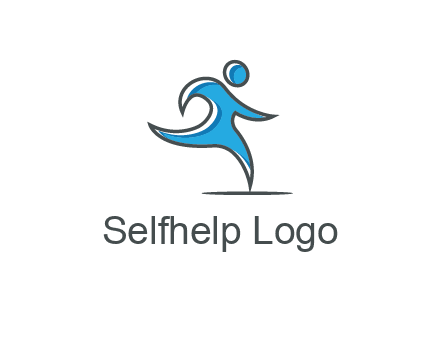 abstract man running icon