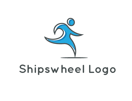 abstract man running icon