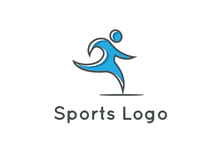 abstract man running icon