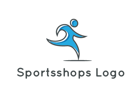 abstract man running icon
