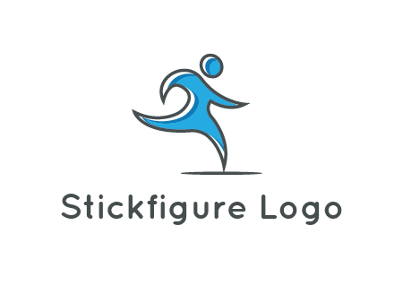 abstract man running icon