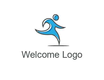abstract man running icon