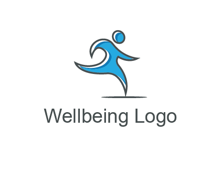 abstract man running icon