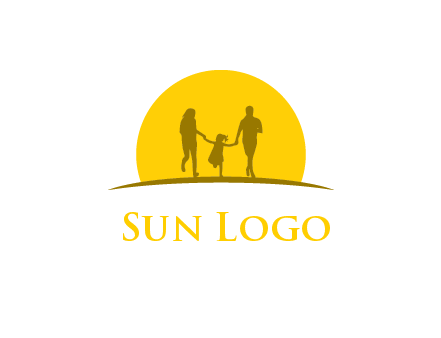family enjoying the sun set logo